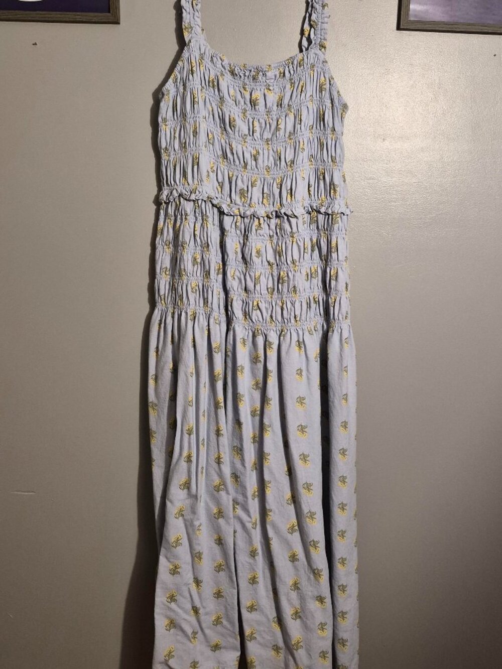 Blue Dress with Yellow Flowers